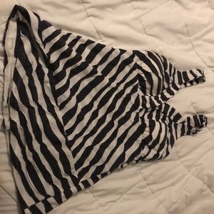 Women’s black and white striped top